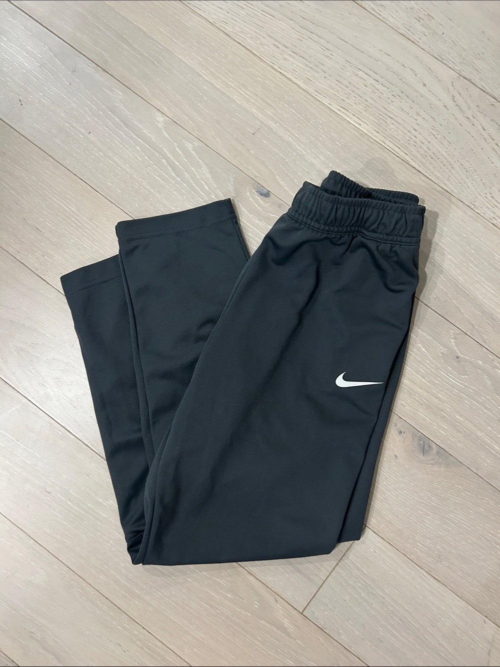 Nike Kids Black Jogger Sweatpants with White Swoosh